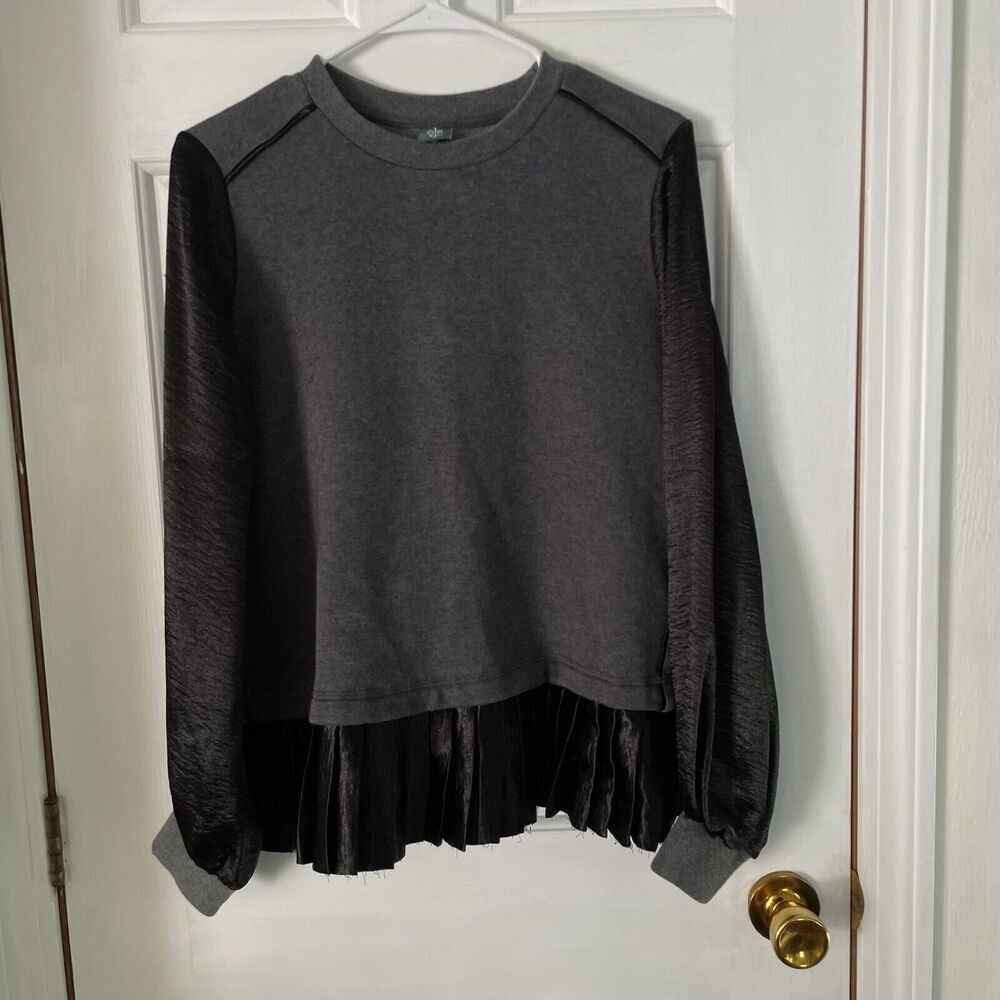 Eleventy Women’s Crewneck Cotton Cashmere Ruffle Sz S Italy
